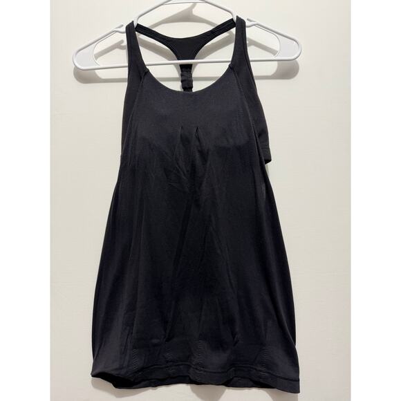 Lululemon No Limits Tank Top Black Size 4 Built-In Bra Racerback - Picture 1 of 7
